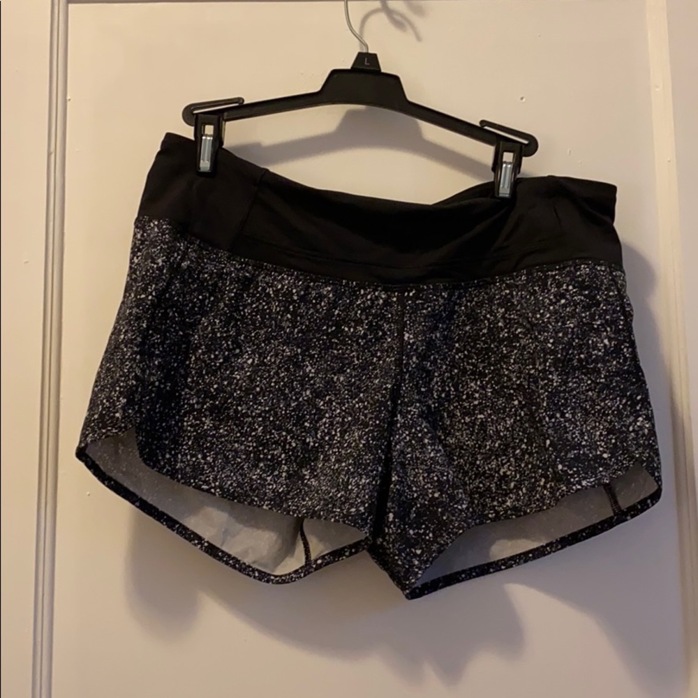 Lulu lemon workout shorts with zipper in back